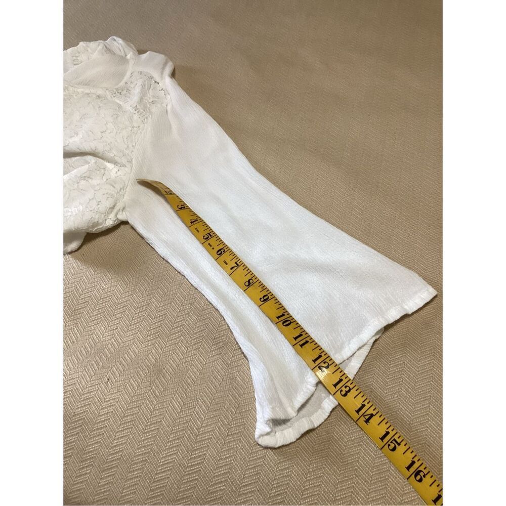 Women’s Lace Rayon Peasant Top L - Picture 6 of 8